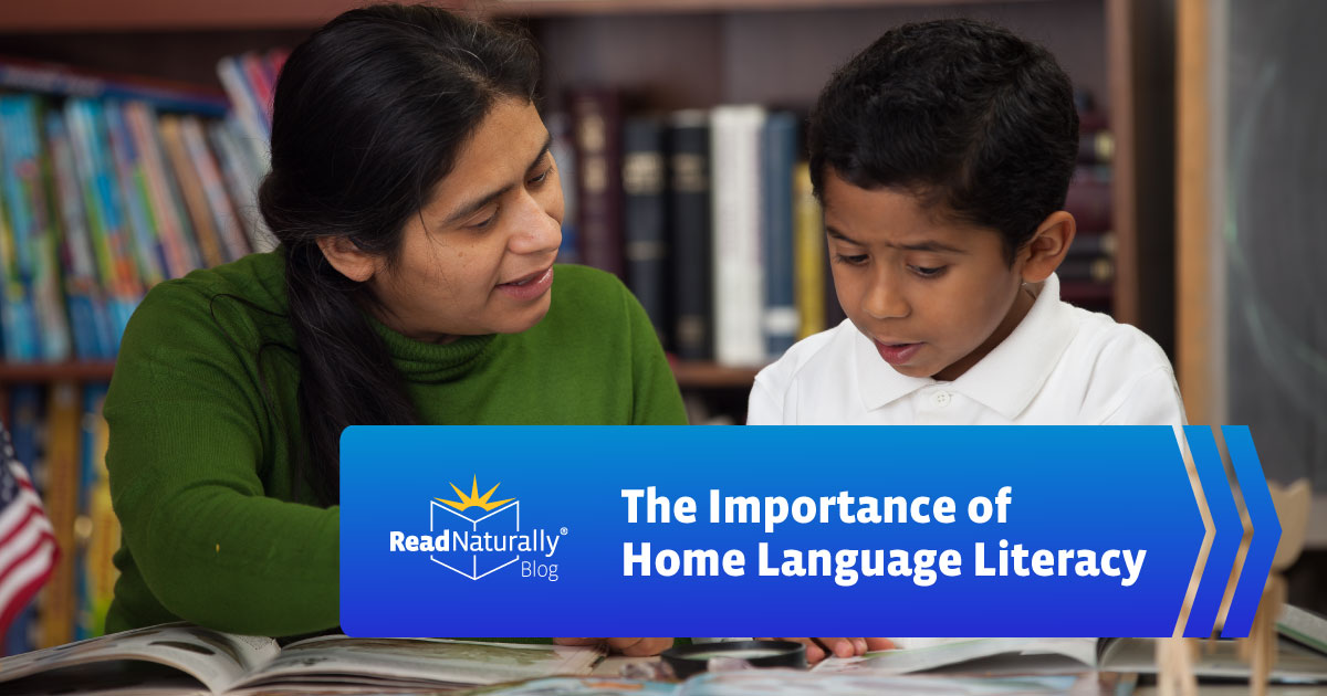 Multilingual student reading to teacher